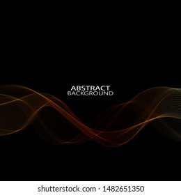 
Abstract dark horizontal golden wave background