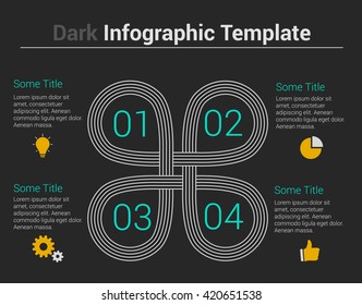 Abstract dark infographic template. Vector illustration.
