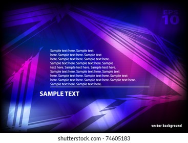 Abstract dark layout with blue and purple shapes. Vector