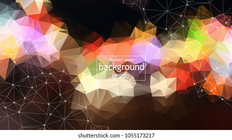 Abstract Dark Light Geometric Polygonal background molecule and communication. Connected lines with dots. Concept of the science, chemistry, biology, medicine, technology.