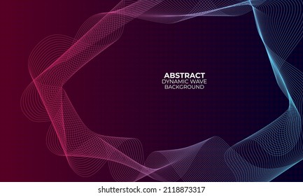 Abstract dark line wave background with copy space