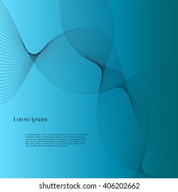 Abstract dark lines on light blue background with text. Vector background for design magazines and leaflets