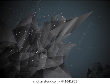 Abstract dark low poly design