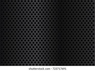 Abstract dark metal circle mesh background texture vector illustration.