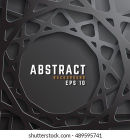 Abstract dark metal mesh with circle hole background. Vector illustration