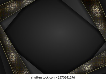 Abstrakte, dunkelmetallische Überschneidungen im Hintergrund. Luxus Abstrakter 3D-Hintergrund mit einer Kombination aus leuchtenden Polygonen im 3D-Stil. Grafisches Design glänzt die Elemente Dekoration.
