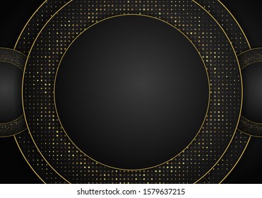 Abstract dark metallic overlap background. Luxury Abstract 3D background with a combination of luminous polygons in 3D style. Graphic design glitters dots element decoration.