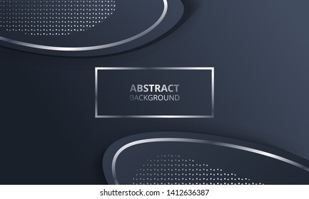 Abstract Dark Metallic Silver Frame Tech Elegant Design Background Template suitable for Web Banner, Posters, Flyer, Cover, Brochure