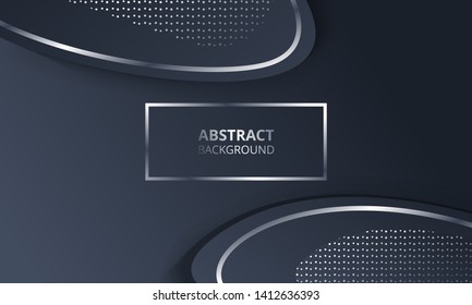 Abstract Dark Metallic Silver Frame Tech Elegant Design Background Template suitable for Web Banner, Posters, Flyer, Cover, Brochure