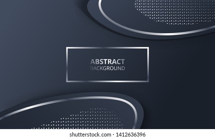 Abstract Dark Metallic Silver Frame Tech Elegant Design Background Template suitable for Web Banner, Posters, Flyer, Cover, Brochure