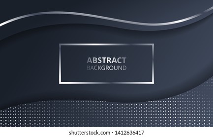 Abstract Dark Metallic Silver Frame Tech Elegant Design Background Template suitable for Web Banner, Posters, Flyer, Cover, Brochure