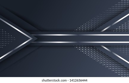 Abstract Dark Metallic Silver Frame Tech Elegant Design Background Template suitable for Web Banner, Posters, Flyer, Cover, Brochure