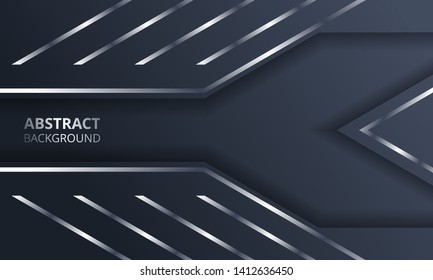 Abstract Dark Metallic Silver Frame Tech Elegant Design Background Template suitable for Web Banner, Posters, Flyer, Cover, Brochure