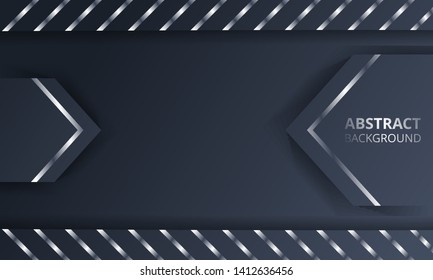Abstract Dark Metallic Silver Frame Tech Elegant Design Background Template suitable for Web Banner, Posters, Flyer, Cover, Brochure
