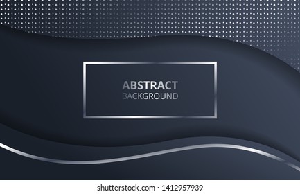 Abstract Dark Metallic Silver Frame Tech Elegant Design Background Template suitable for Web Banner, Posters, Flyer, Cover, Brochure