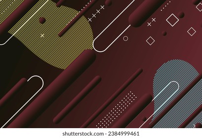 Abstract dark minimal geometric background design. Dynamic shapes composition