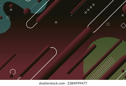 Abstract dark minimal geometric background design. Dynamic shapes composition