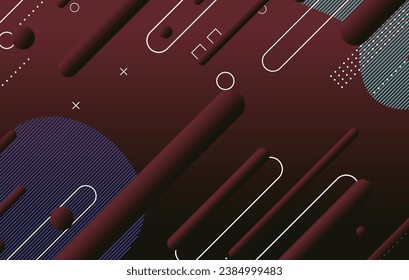Abstract dark minimal geometric background design. Dynamic shapes composition