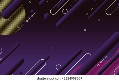 Abstract dark minimal geometric background design. Dynamic shapes composition