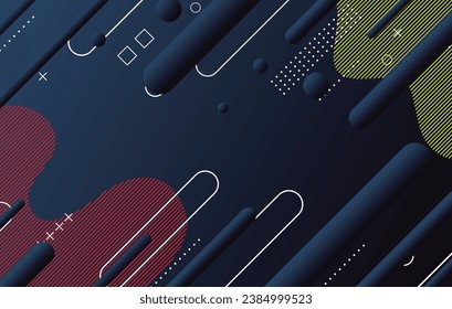 Resumen de diseño de fondo geométrico mínimo oscuro. Composición de formas dinámicas