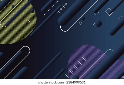 Abstract dark minimal geometric background design. Dynamic shapes composition