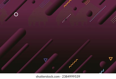 Resumen de diseño de fondo geométrico mínimo oscuro. Composición de formas dinámicas