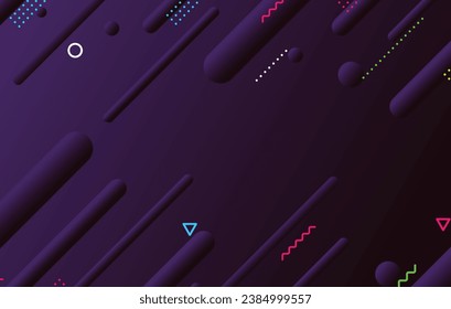Abstract dark minimal geometric background design. Dynamic shapes composition