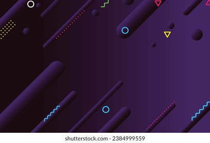 Abstract dark minimal geometric background design. Dynamic shapes composition