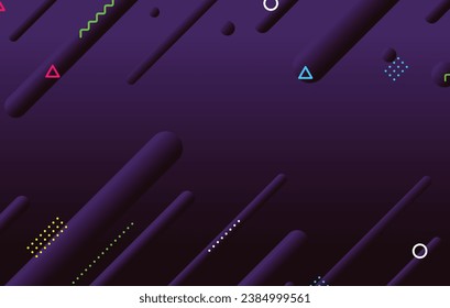 Abstract dark minimal geometric background design. Dynamic shapes composition