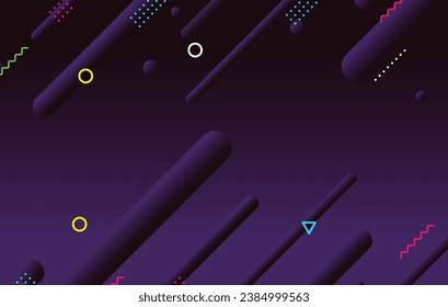 Abstract dark minimal geometric background design. Dynamic shapes composition