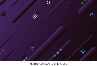 Abstract dark minimal geometric background design. Dynamic shapes composition