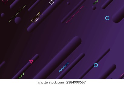 Abstract dark minimal geometric background design. Dynamic shapes composition