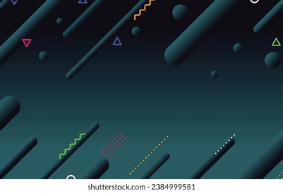 Abstract dark minimal geometric background design. Dynamic shapes composition