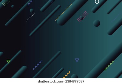 Abstract dark minimal geometric background design. Dynamic shapes composition