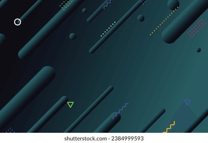 Abstract dark minimal geometric background design. Dynamic shapes composition