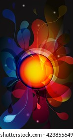 Abstract dark mobile phone backgrounds with flower. 