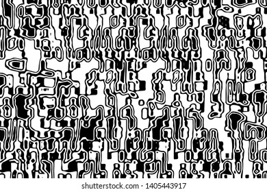 Abstract dark modern background of chaotic uneven lines and spots. Overlay template. Vector illustration