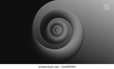 Abstract dark monochrome background. Liquid shapes composition. Vector illustration