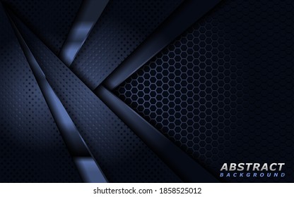 Abstract Dark Navy Background with Geometric Lines Shape. Modern Background Vector Illustration Design Template.