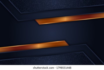 Abstract dark navy background with golden line