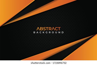 Abstract dark navy background and orange lines in 3d style