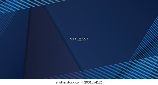 Abstract Dark Navy Blue Triangles Background 