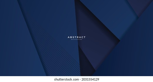 Abstract Dark Navy Blue Triangles Background 