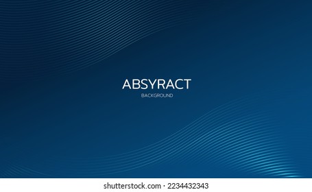 Abstract dark navy blue warped diagonal striped modern background, Wavy lines pattern and light gradient curved twisted slanting wallpaper, Effect cool tone wallpaper.