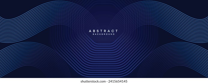 Resumen Los círculos azules de la Marina Oscura se alinean con el fondo tecnológico. Gradiente moderno con líneas brillantes de forma geométrica y diagonal, para folletos, portada, afiche, banner, sitio web, cabecera
