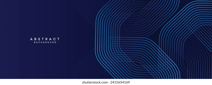 Resumen Los círculos azules de la Marina Oscura se alinean con el fondo tecnológico. Gradiente moderno con líneas brillantes de forma geométrica y diagonal, para folletos, portada, afiche, banner, sitio web, cabecera