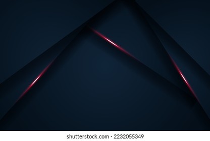 abstract dark navy with red light line and text on blank space for text design modern luxury futuristic background vector illustration