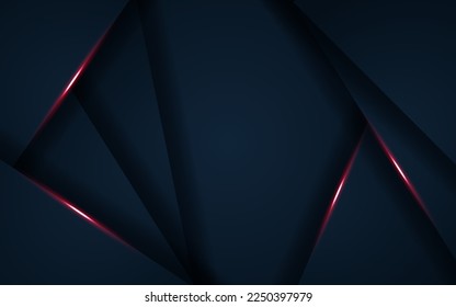 abstract dark navy with red light line and text on blank space for text design modern luxury futuristic background vector illustration