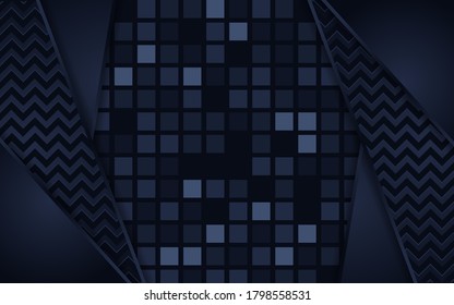 Abstract dark navy with square background