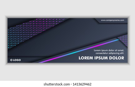Abstract Dark Neon Background Technology Banner, suitable for landing page, presentation, brochure, flyer, web page